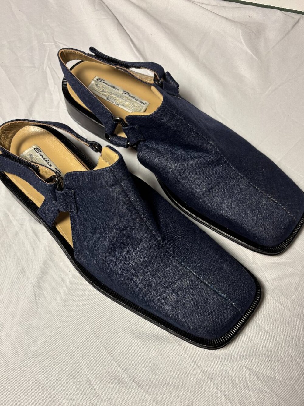Emilio Franco Made in Italy Navy Slingback Flats Men’s Size US 13